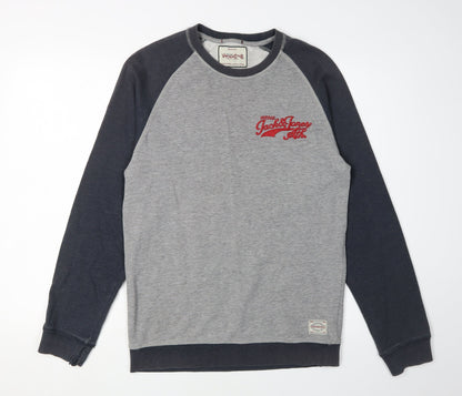 Mens UK Size S JACK & JONES Grey Pullover Sweatshirt