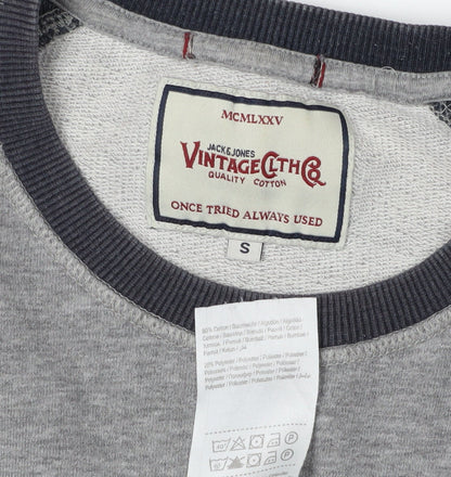 Mens UK Size S JACK & JONES Grey Pullover Sweatshirt