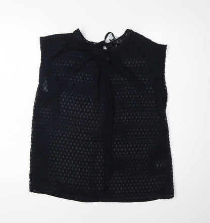 Womens UK Size 10 Jigsaw Black Basic Blouse