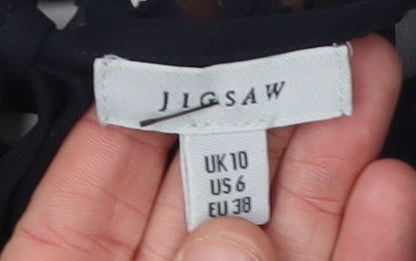 Womens UK Size 10 Jigsaw Black Basic Blouse