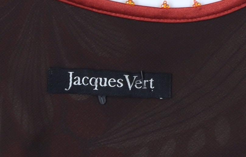 Jacques Vert Women's Brown Floral Tunic Blouse Size 12