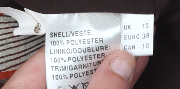 Jacques Vert Women's Brown Floral Tunic Blouse Size 12