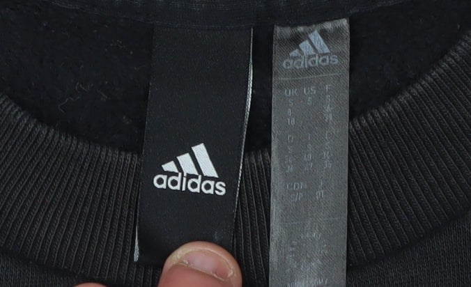 Adidas Unisex Black S Pullover Sweatshirt