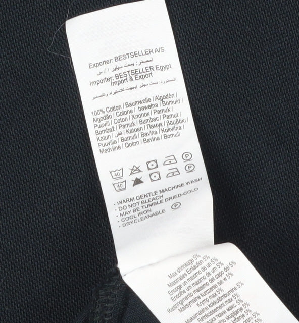 Jack & Jones Men's Black Polo Shirt, Size L, Cotton