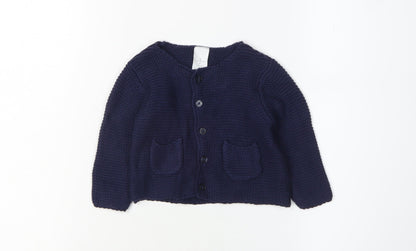 Jasper Conran Junior Girls Blue Knit Cardigan, 3-6 Months