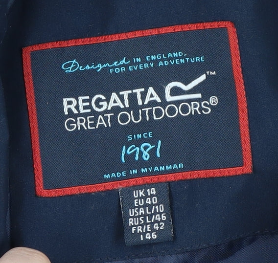 Womens UK Size 14 Regatta Blue Parka Coat