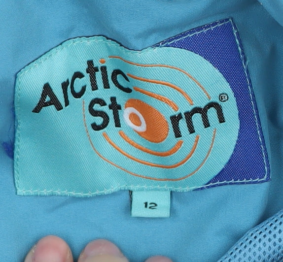 Womens UK Size 12 Arctic Storm Blue Parka Coat