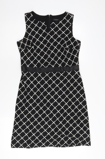 Ann Taylor Petite Women’s Black Geometric Sheath Dress Size 8