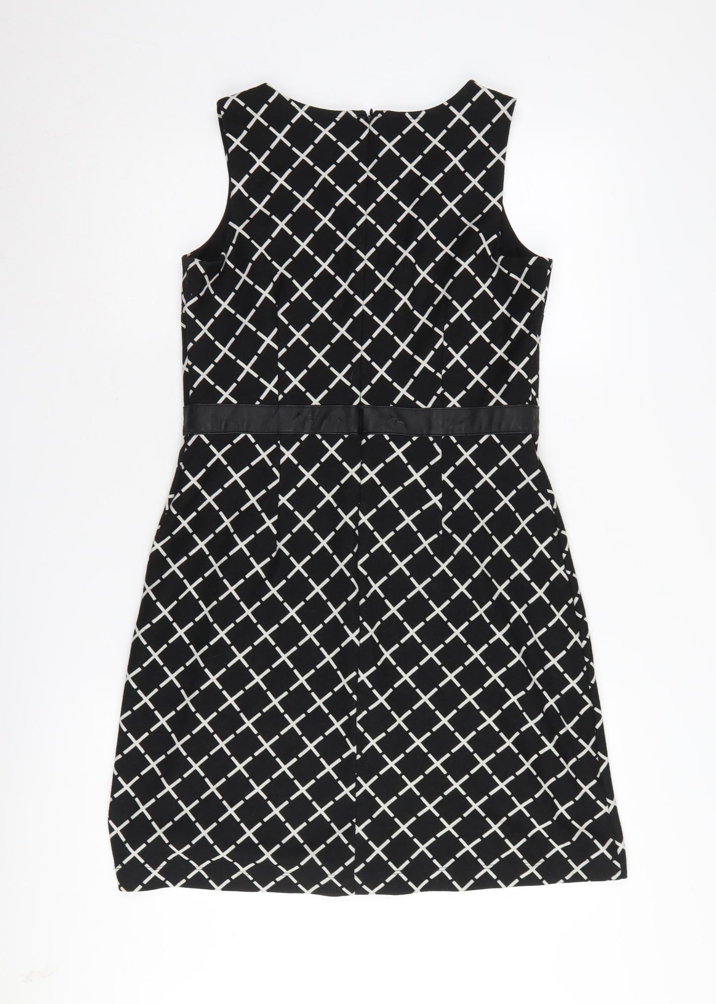 Ann Taylor Petite Women’s Black Geometric Sheath Dress Size 8