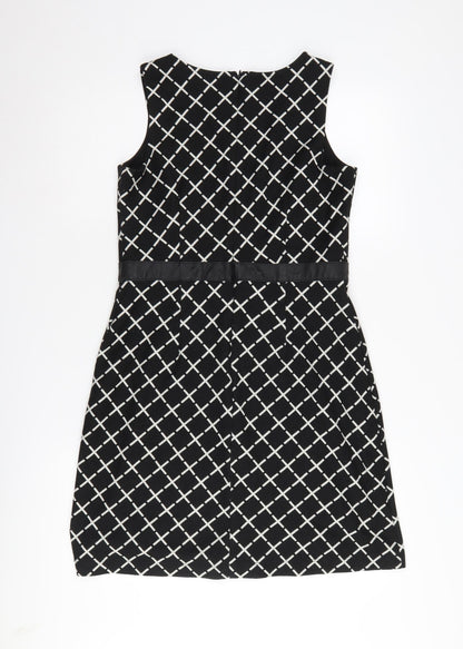 Ann Taylor Petite Women’s Black Geometric Sheath Dress Size 8