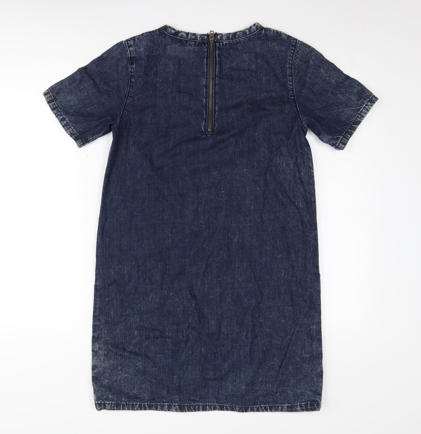 TOPSHOP Women’s Blue Denim Shift Dress Size 6