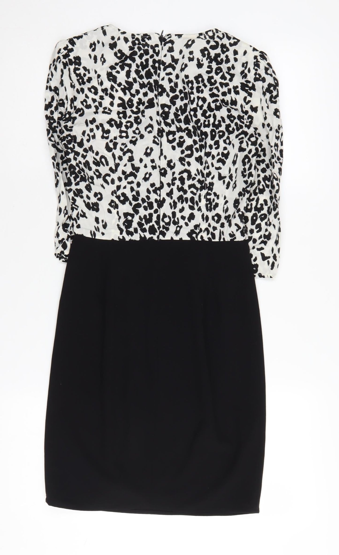 Mango Women's Black Animal Print XS Sheath Dress