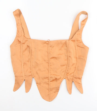 Womens UK Size 12 PRETTYLITTLETHING Orange Camisole Blouse