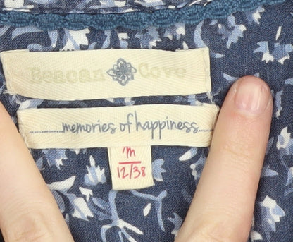 Womens UK Size 12 Desigual Blue Bohemian Blouse