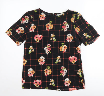 Womens UK Size 10 Red Herring Black Basic Blouse