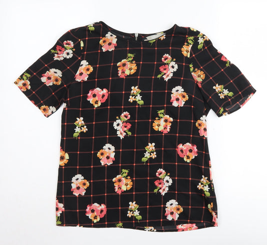 Womens UK Size 10 Red Herring Black Basic Blouse