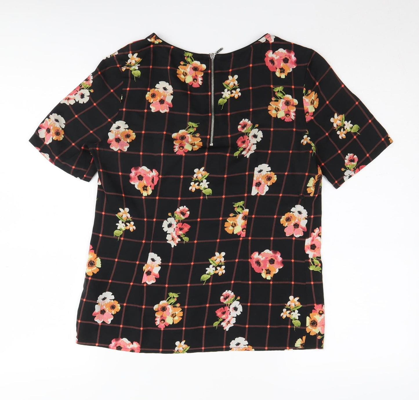 Womens UK Size 10 Red Herring Black Basic Blouse