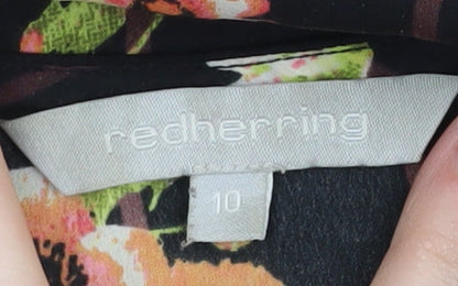 Womens UK Size 10 Red Herring Black Basic Blouse