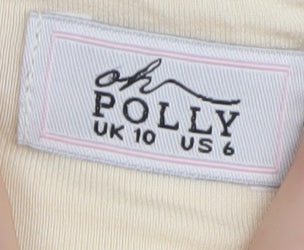 Oh Polly Ivory Long Halter Bodycon Dress, Size 10