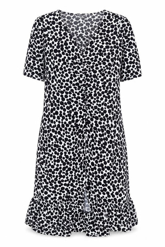 Front view of Kaleidoscope Women's Polka Dot Shift Dress, size 12