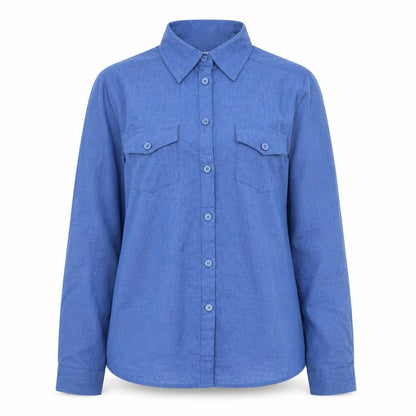 Womens UK Size 10 EWM Pure Classics Blue  Button-Up
