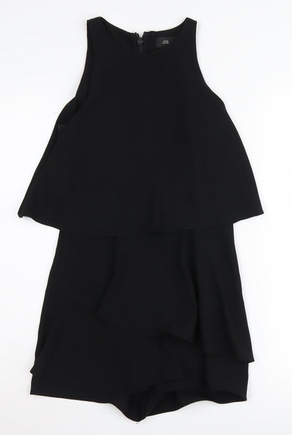 River Island Women's Black Sleeveless Playsuit, Size 8