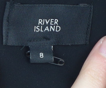 River Island Women's Black Sleeveless Playsuit, Size 8