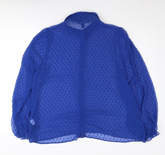 Womens UK Size 16 Friends Like These Blue Basic Blouse
