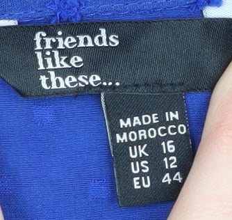 Womens UK Size 16 Friends Like These Blue Basic Blouse