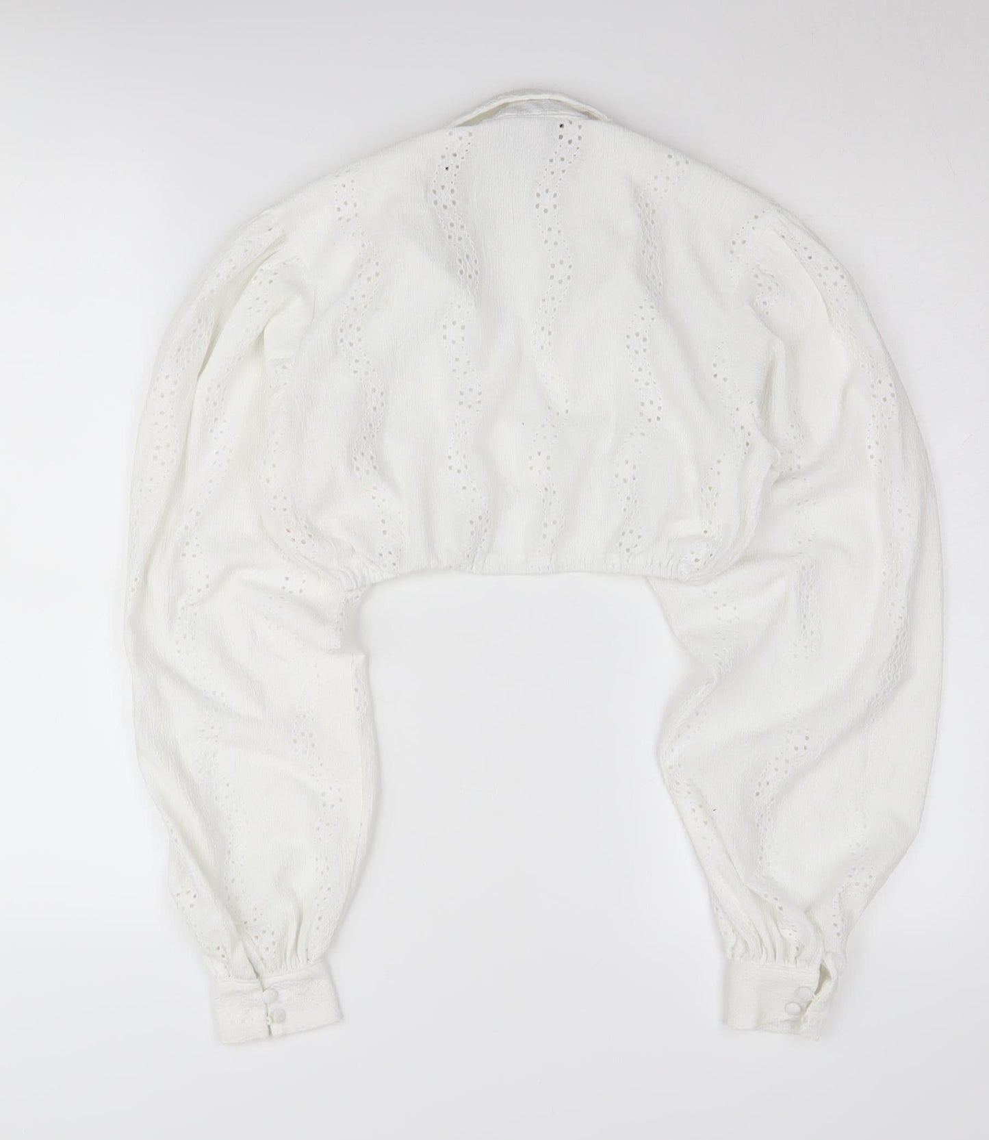 Womens UK Size 8 PRETTYLITTLETHING White Cropped Blouse