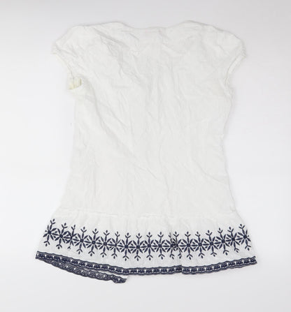 Womens UK Size 10 Monsoon White Basic Blouse