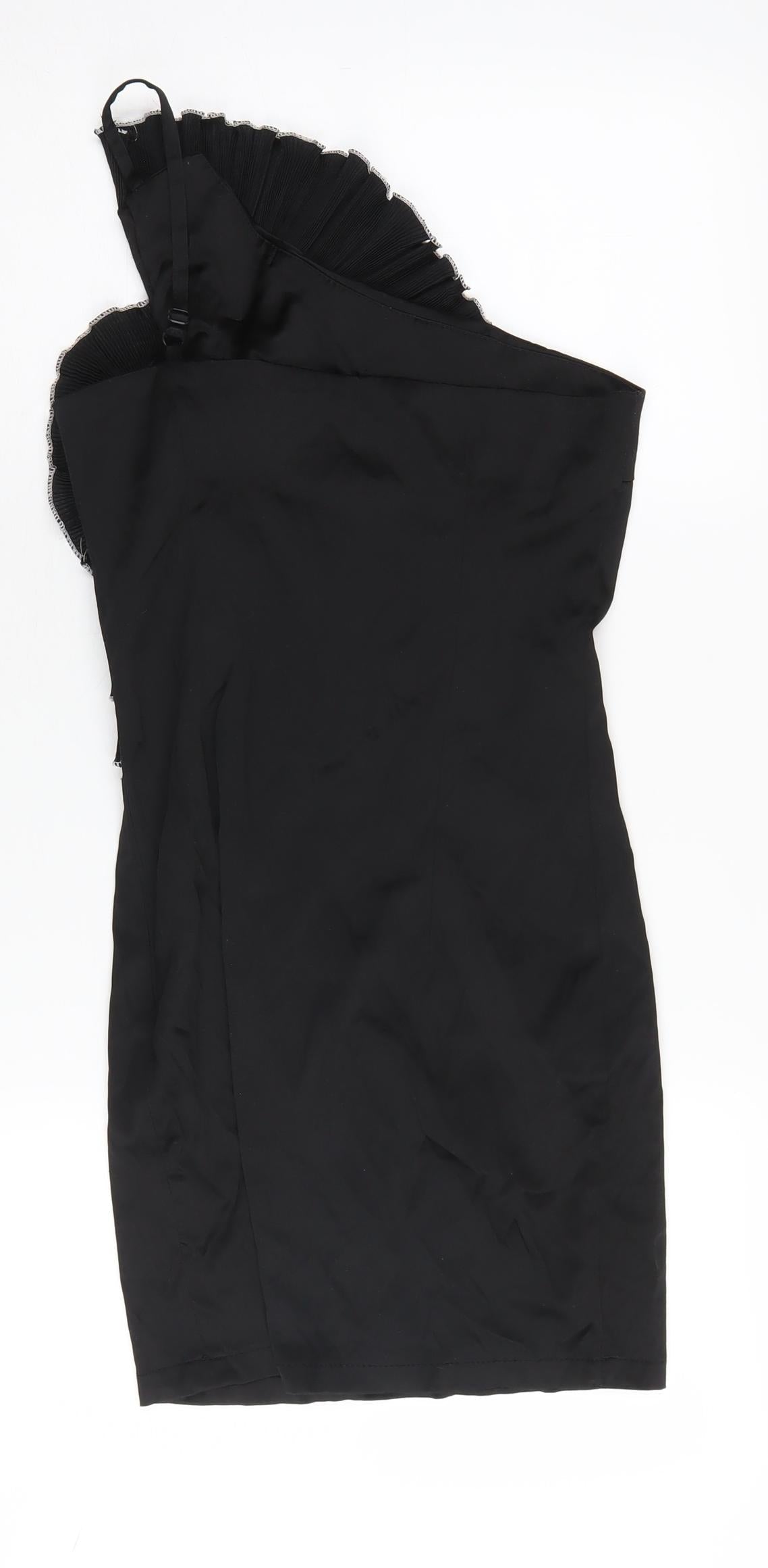 Pilot Women's Black One Shoulder Party Dress Size 8