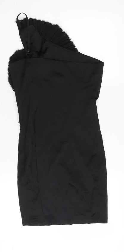 Pilot Women's Black One Shoulder Party Dress Size 8