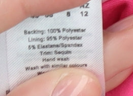 Boohoo Pink Sequin Bodysuit for Women, Size 12, Partywear