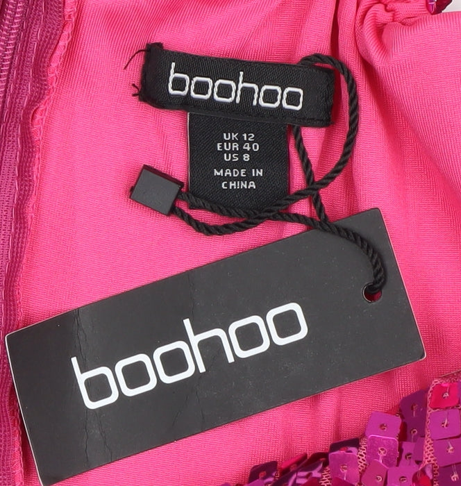 Boohoo Pink Sequin Bodysuit for Women, Size 12, Partywear