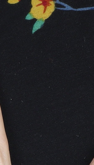 PrettyLittleThing Women's Black Floral Wrap Dress Size 8