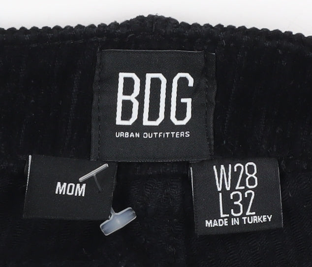 Womens UK Size 28 BDG Relaxed Fit Mom Black Trousers