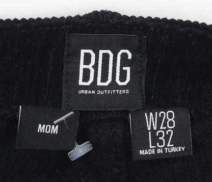 Womens UK Size 28 BDG Relaxed Fit Mom Black Trousers