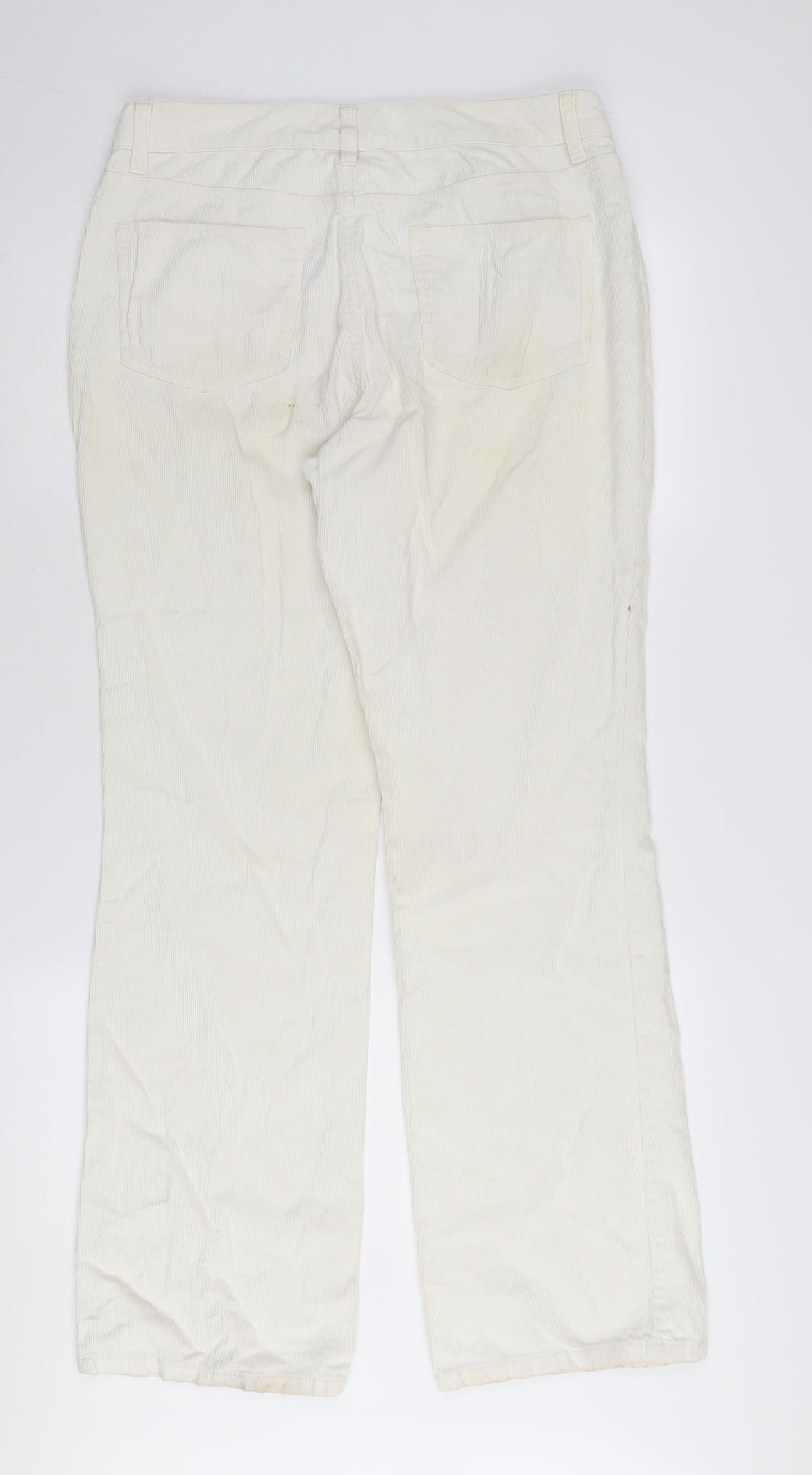 St. John's Bay Women's White Straight Corduroy Jeans Size 8
