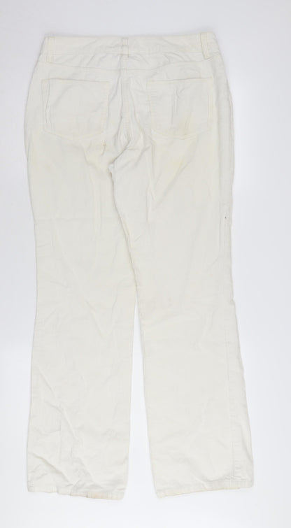 St. John's Bay Women's White Straight Corduroy Jeans Size 8