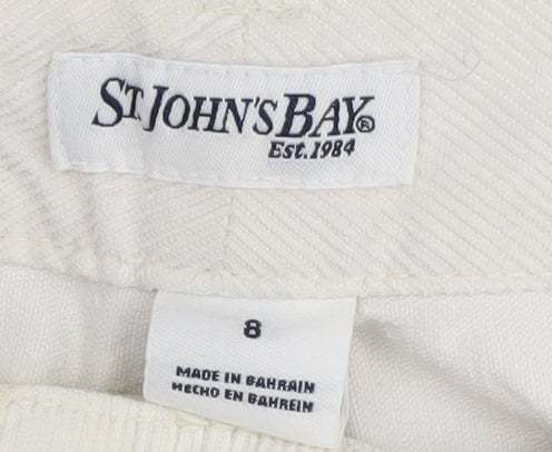St. John's Bay Women's White Straight Corduroy Jeans Size 8