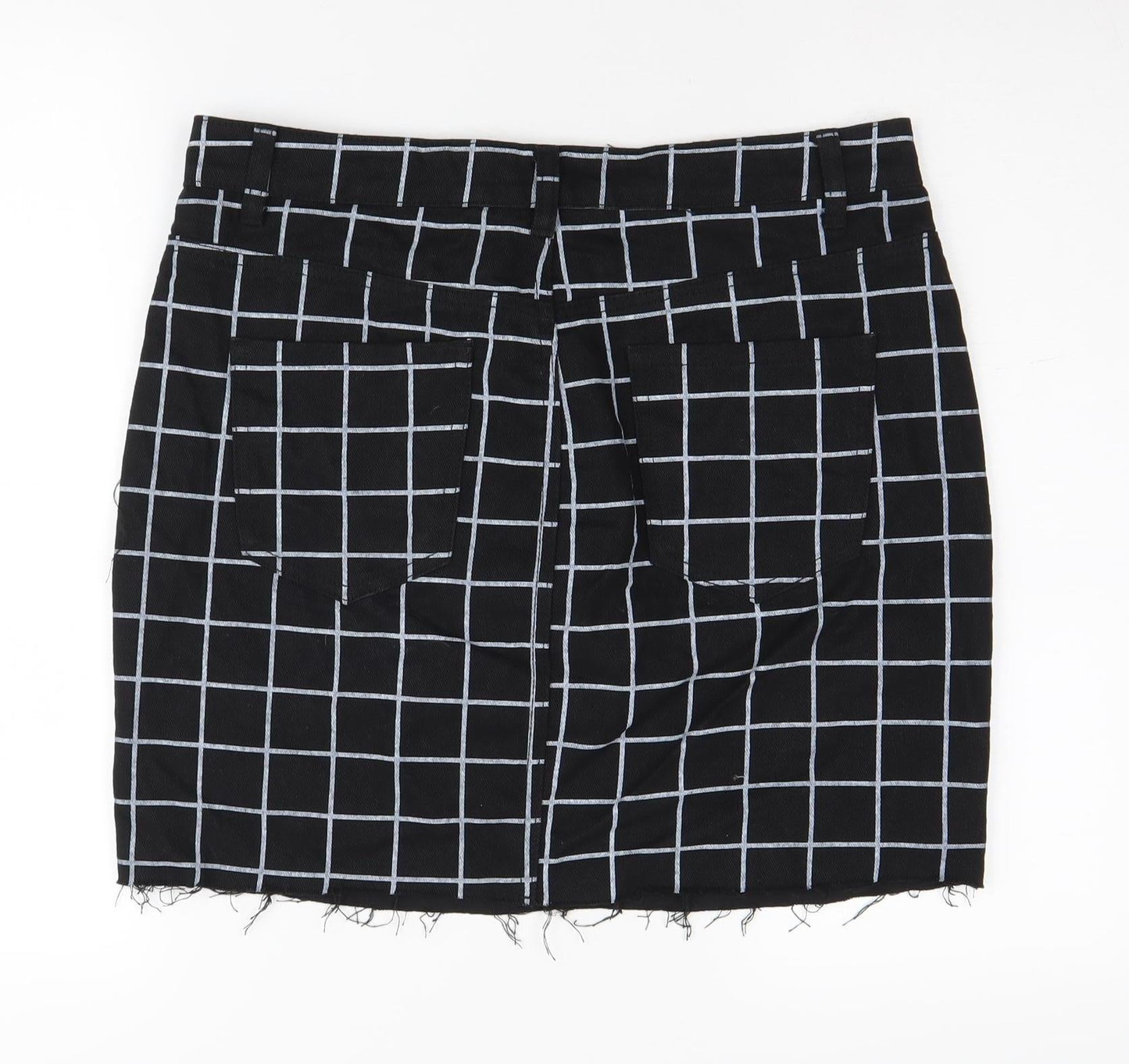 Missguided Women's Black Check Pencil Skirt UK 16