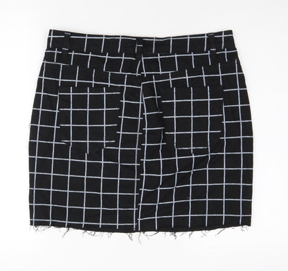 Missguided Women's Black Check Pencil Skirt UK 16
