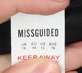 Missguided Women's Black Check Pencil Skirt UK 16