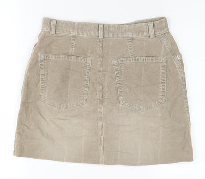 Marks and Spencer Women's Beige Corduroy Skirt Size 8