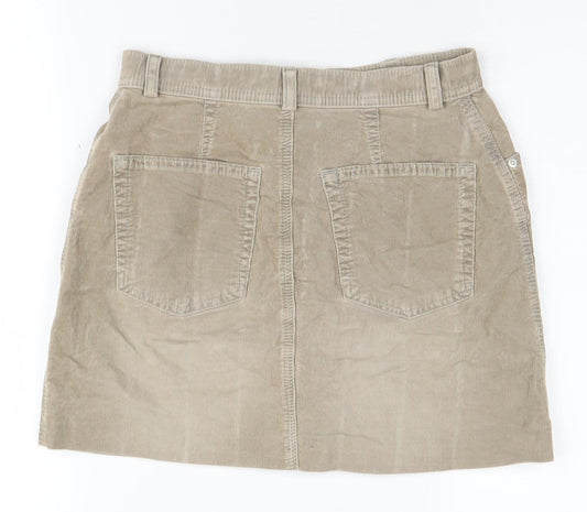 Marks and Spencer Women's Beige Corduroy Skirt Size 8