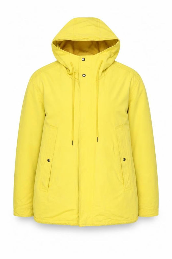 Front view of Arket Yellow Anorak Jacket unisex, size 26, casual hooded