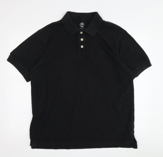 Timberland Men's Black Polo Shirt Size L