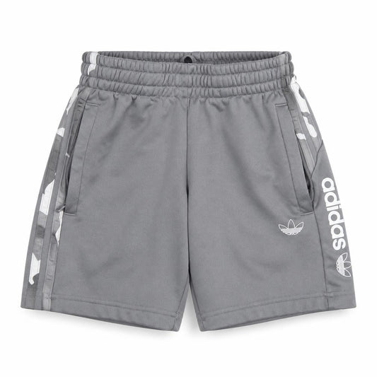 Front view of Adidas boys’ grey xs athletic shorts