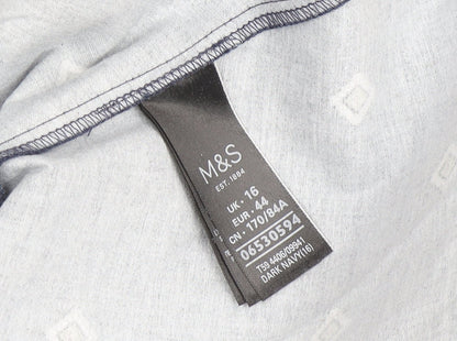 Marks and Spencer Women's Blue Midi Pleated Skirt Size 16